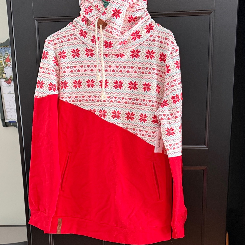 AMPERSAND AVE Red and White Patterned Sweater BNWT